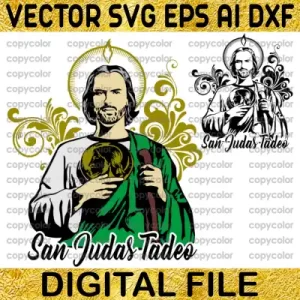 San Judas Tadeo Vector SVG Cricut Layered PNG T-shirt Stickers Cake Topper