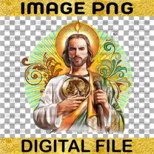 San Judas Tadeo Image PNG Printable Sublimation DTF T-shirt Stickers Cake Topper