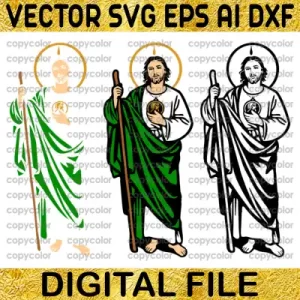 San Judas Tadeo Vector SVG Cricut Layered PNG T-shirt Stickers Cake Topper