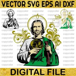 San Judas Tadeo Vector SVG Cricut Layered PNG T-shirt Stickers Cake Topper